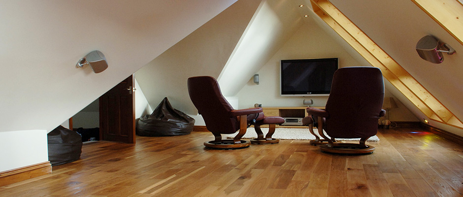 Home cinema in loft conversion